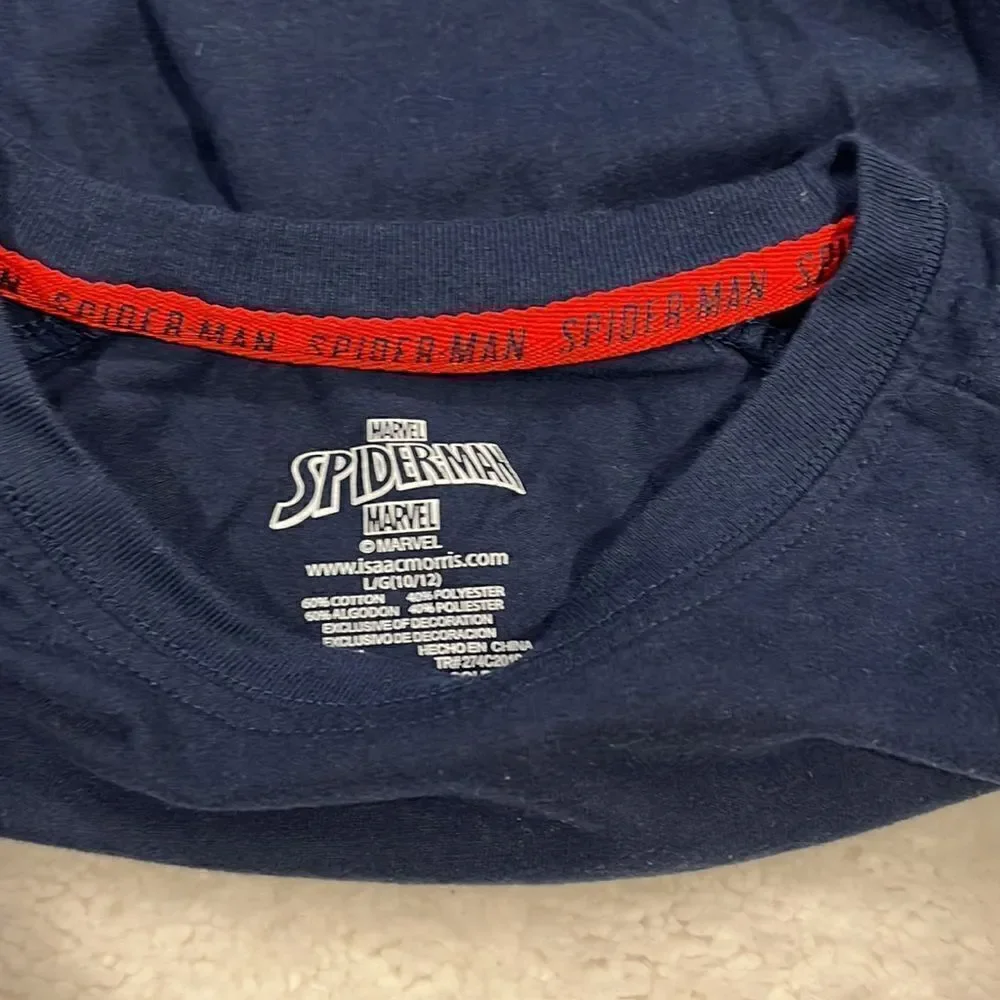 Spider-Man blue shirt, size 10–12